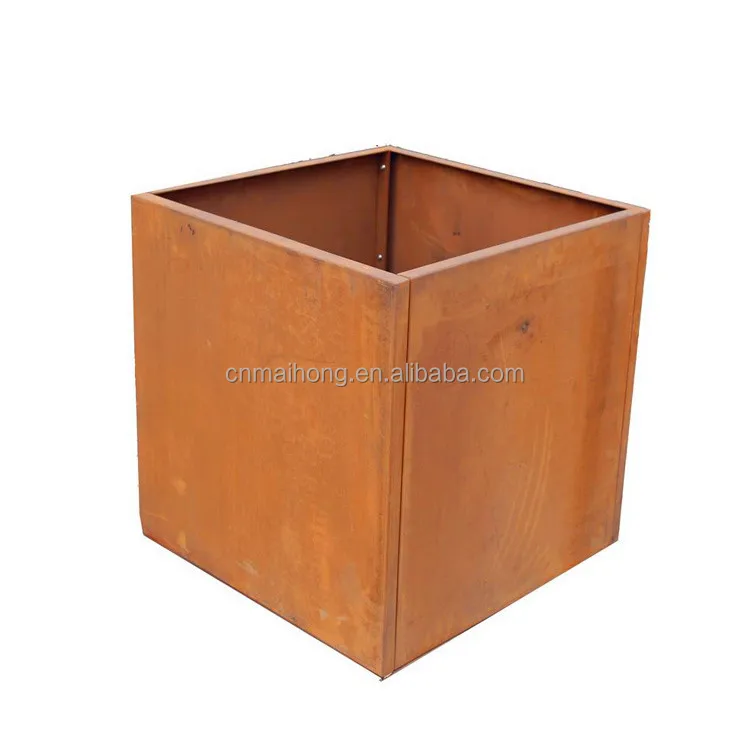 Modern Style Large Corten Steel Metal Planter Boxes/Planting Raised Bed for Outdoor Garden Decoration