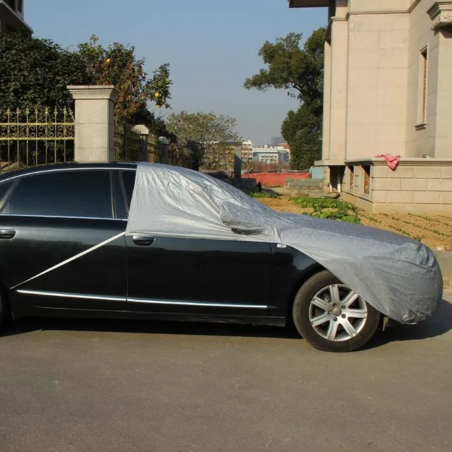 Universal Fit Windshield Snow Cover for Cars, Compact and , Anti-theft Tuck-in Flaps, Cotton Lined PEVA Fabric Mirror Covers