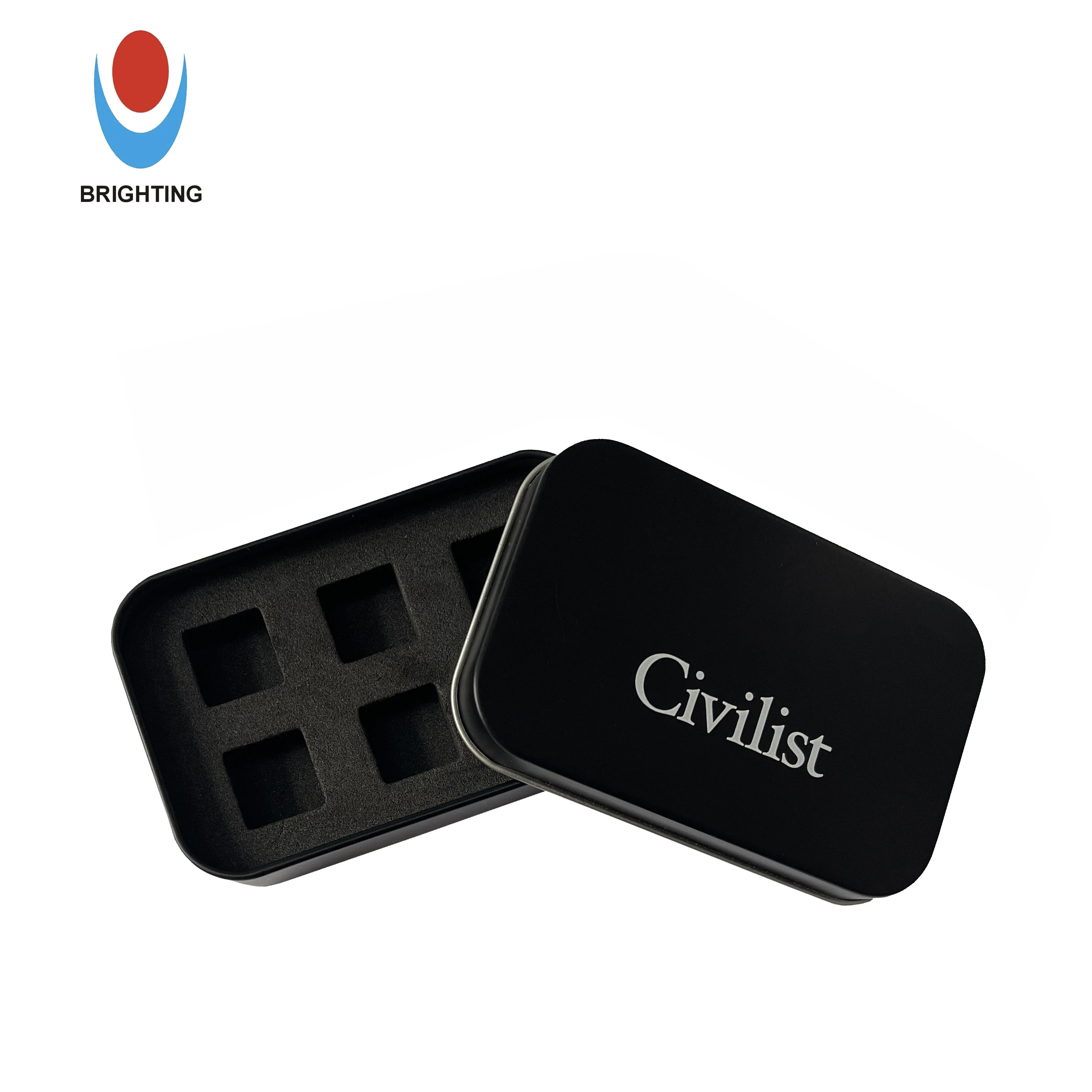 Wholesale Factory Directly Rectangular Tin Box Custom Metal Box Printing Accept Black Color Dice Set Tin Box Package