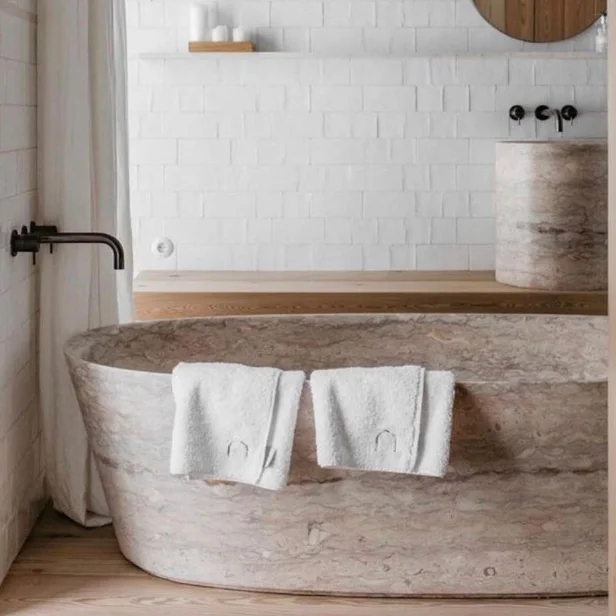 Factory Price Travertine Bath Tubs Luxury Travertine Marble Bathroom Tub for Decoration