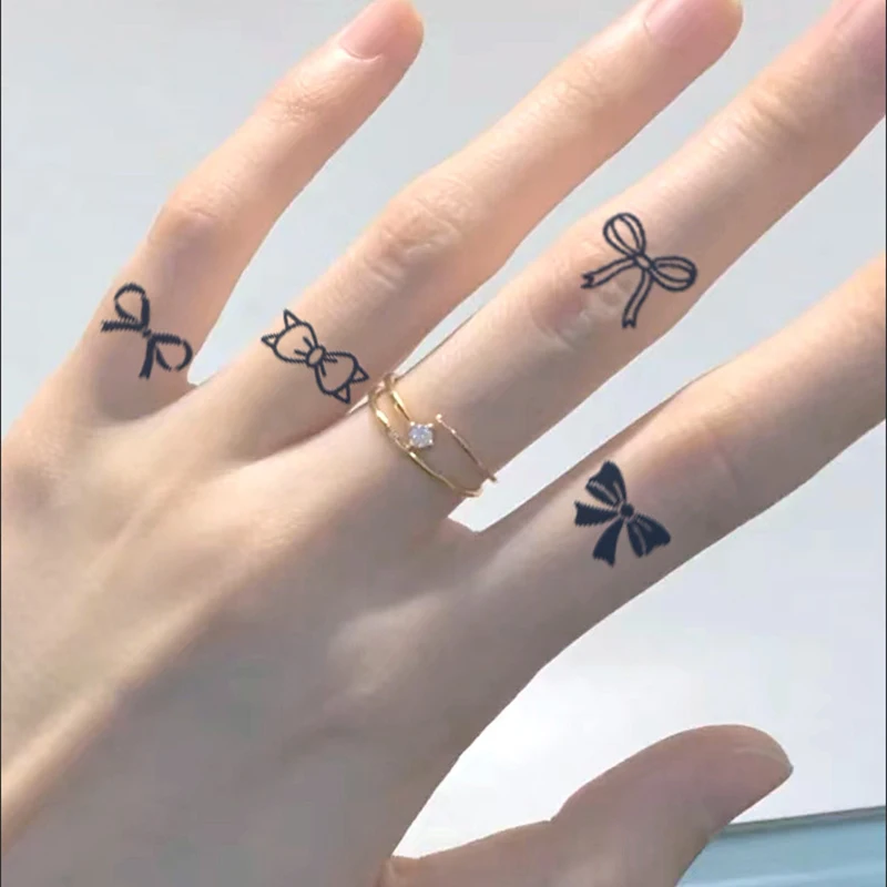 SZ Last 7-15 Days Herbal Juice Semi-Permanent Girl Mini Beauty Realistic waterproof Temporary Finger Fake Tattoo Stencil Sticker