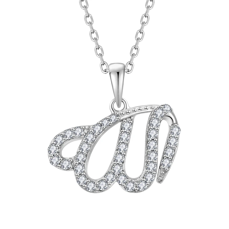 Custom Women Men 925 Sterling Silver Religious Jewelry Rhodium Plated Islamic Iced Out Jewellery Islam Necklace Pendant Allah