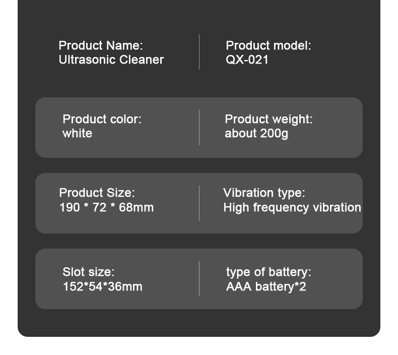 Home Use High Frequency Ultrasonic Cleaner Timer Jewelry Watch