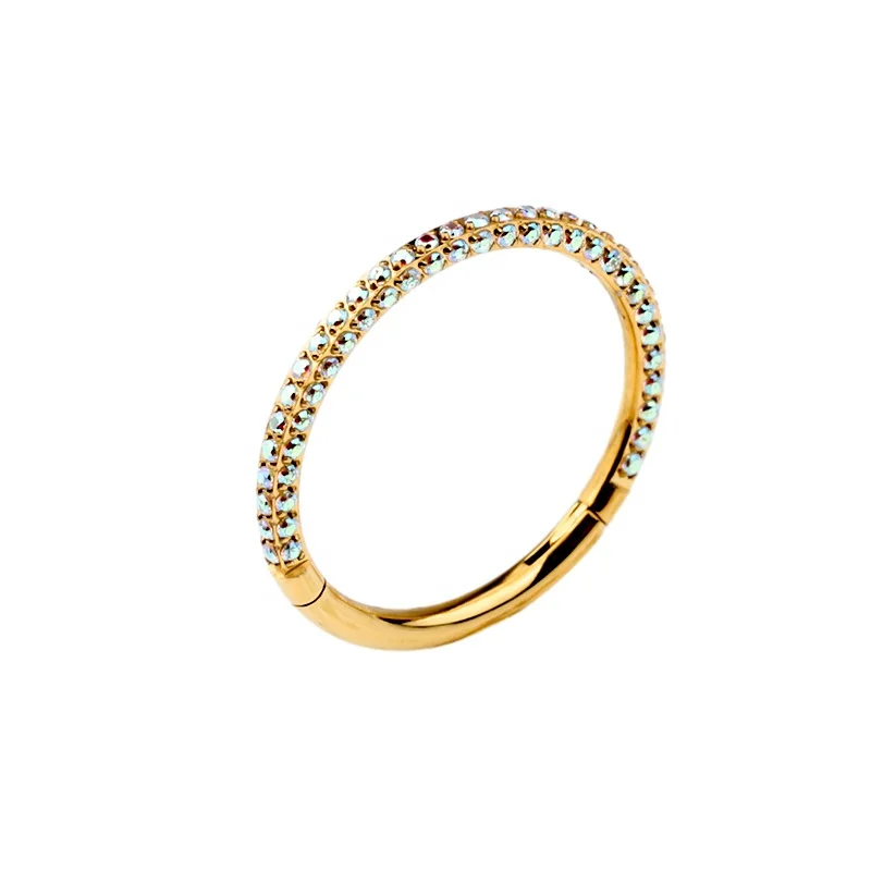 Astm F136 Titanium Piercing Fashion Jewelry Zircon Circle Piercing Zircon Crystal Ring Nose Body Jewelry Nose
