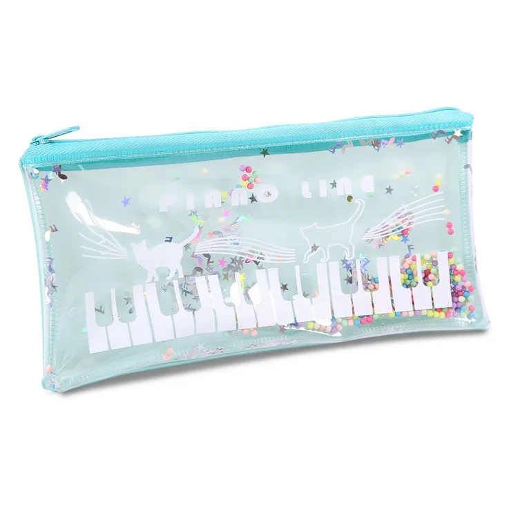 Large capacity PVC pencil zipper bag waterproof 3 sizes stationery bag custom student pencil pouch
