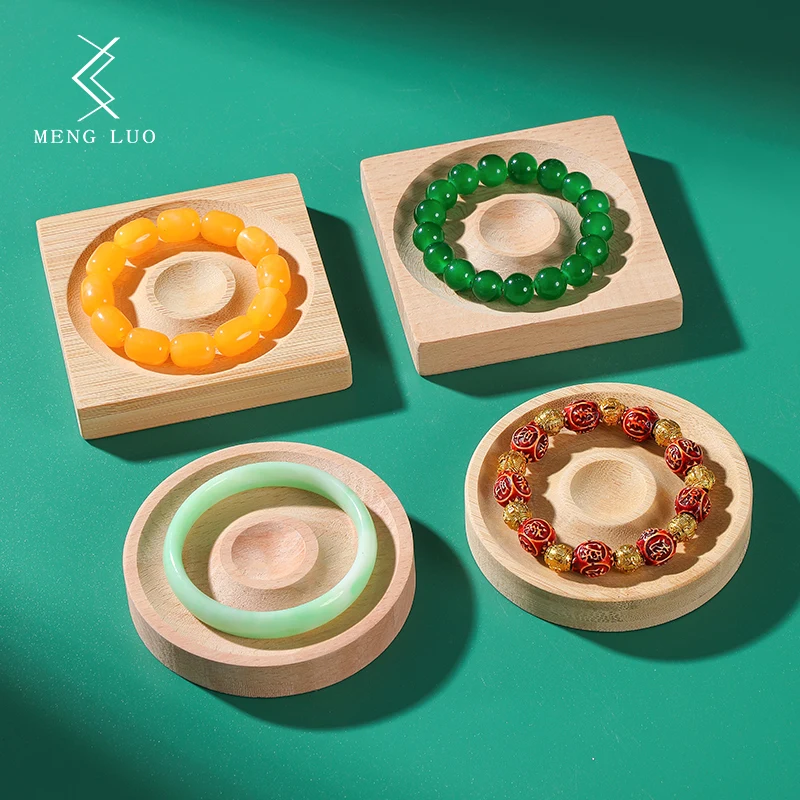 High Quality Natural Crystal Bracelet Display Stand Quality Wooden Base for Bracelet Holding Jewelry Packaging & Display