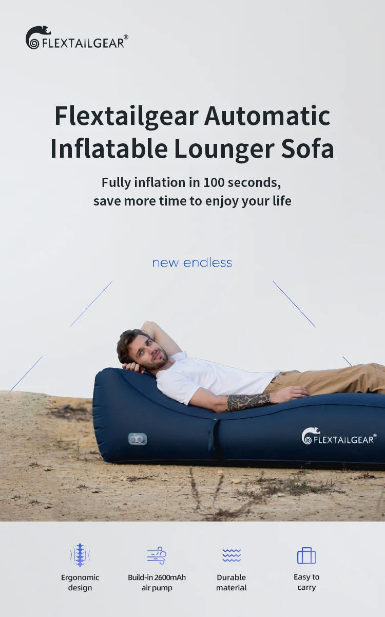 Hot Selling Inflatable Lounger Air Sofa Beach Sleeping Outdoor Sofa Outdoor Pool Furniture Patio Sun Loungers Sofa