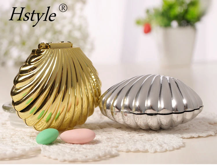 Shell Candy Boxes Plastic Mini Sea Shells Party Treat Candy Box Wedding Party Accessories Decorations Candy Supplies Gifts PB118