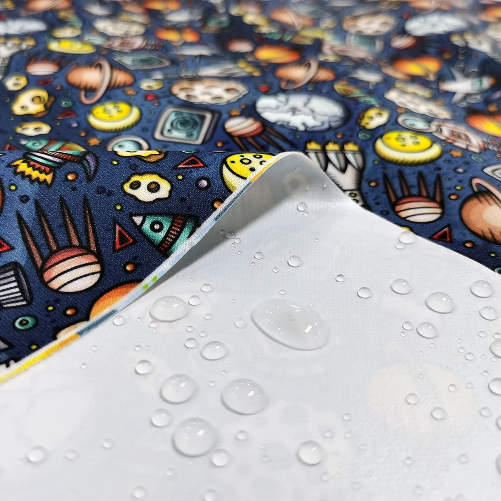 Baby Clothing Baby Bib Waterproof Water Repellent Printed PUL Fabric For Cloth Diaper Wet Bag Custom Printed PUL