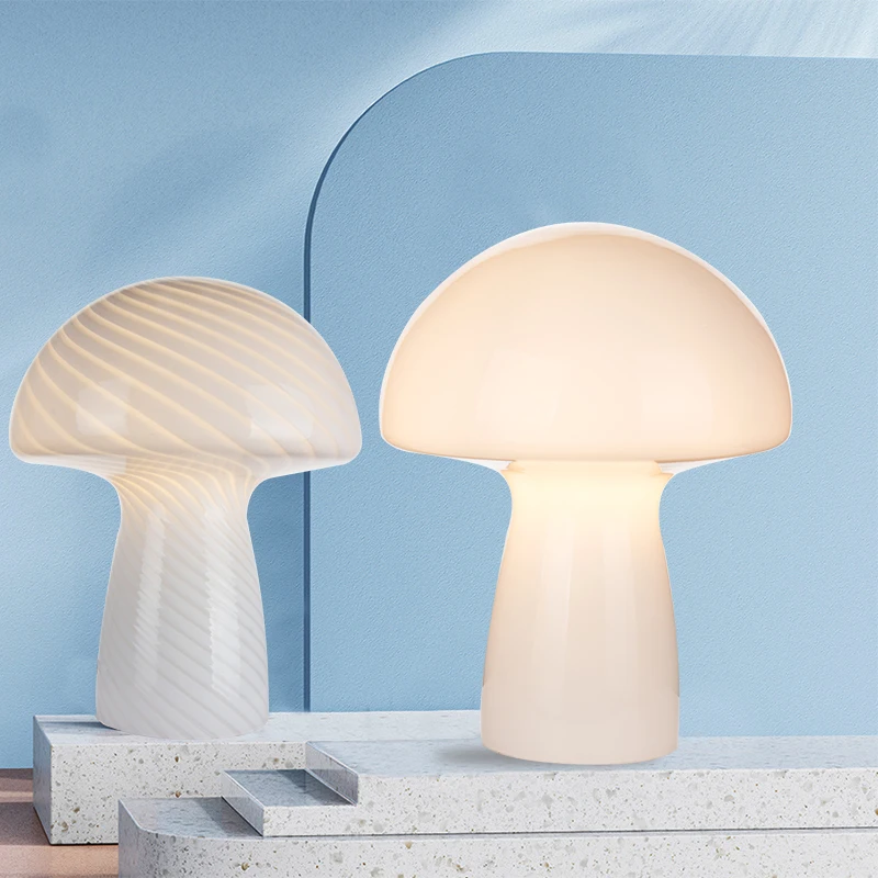 Luxury Glass Table Lamp Home Decoration Lighting Glass Mushroom Lamp Room Decorative Glass Lamp