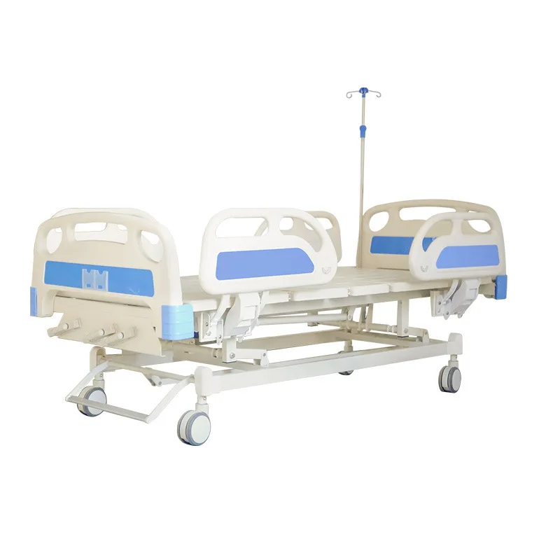 High quality Wholesale Manufacturer Directly Supply 3 Cranks Manual Patient Medical Bed for Hospital with wheels