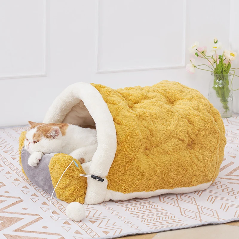 New Arctic Velvet Pet Nest Mat Plus Velvet Warm Semi-Closed Cat House Dual-Purpose Pillow Puppy Cat Bed