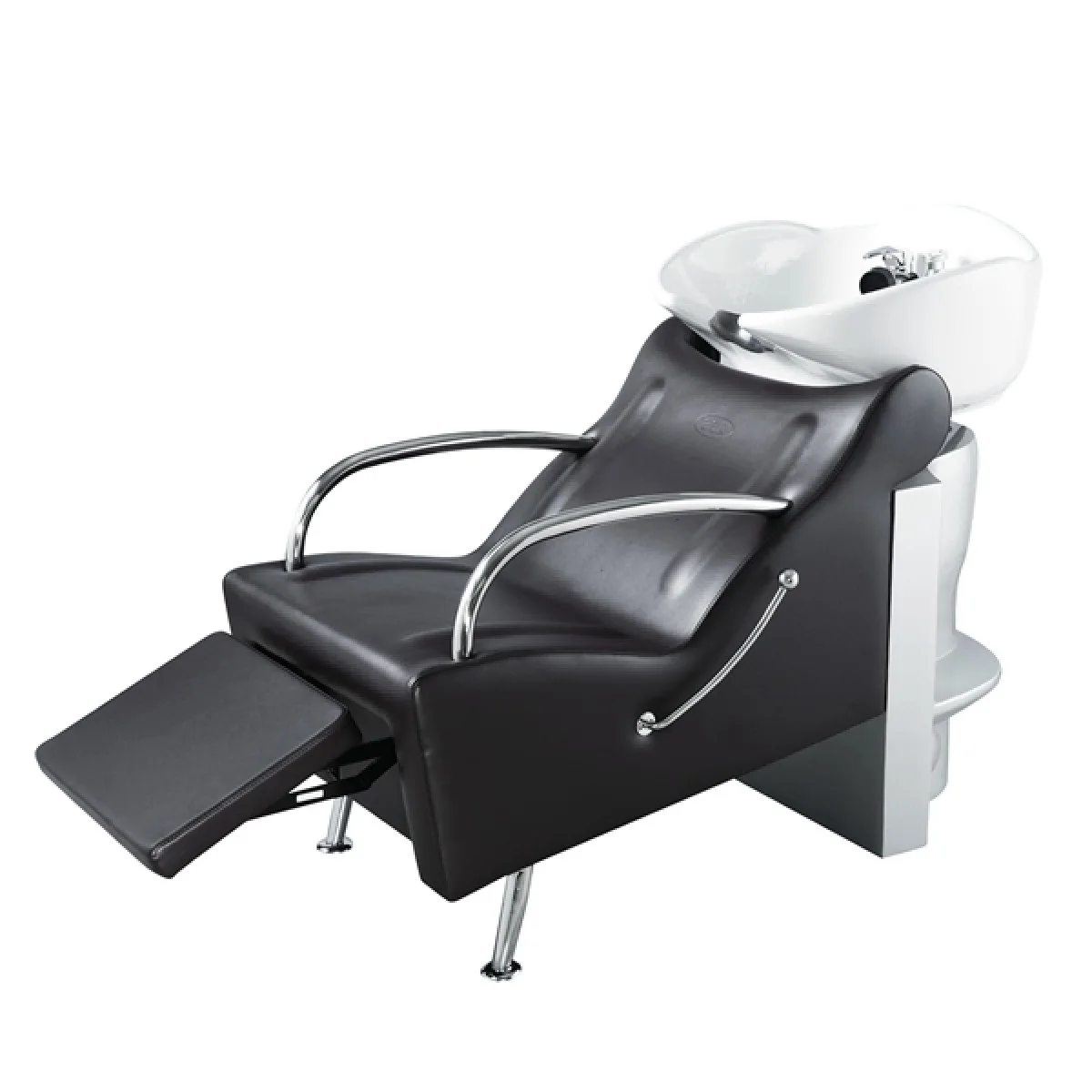 Black and Red Synthetic Leather Durable Ceramic Glossy Shampoo Bowl Hair Salon Shampoo Backwash Chair