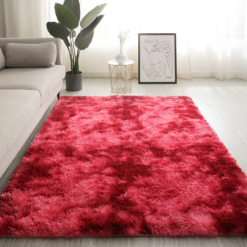 Custom Area Rugs for Living Room Home Decorative Fluffy Floor Carpet Mat Tie Dyed Light Grey Luxurious Decorations Rug