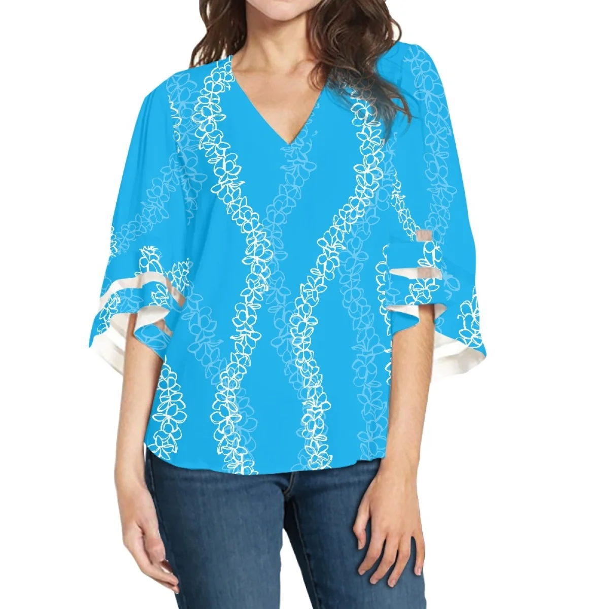Puakenikeni Style Custom Design Chiffon Top Manufacturers Direct Light Soft Clothing Casual Comfortable And Breathable Clothing