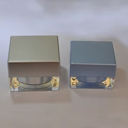1 oz Acrylic Clear Square Cosmetic Cream Jar For Face Cream