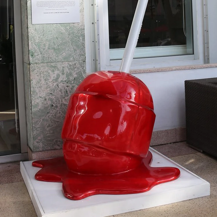 Pop Art Sculpture Candy dripping style art fiberglass Giant Candy lollipop sculpture for sale