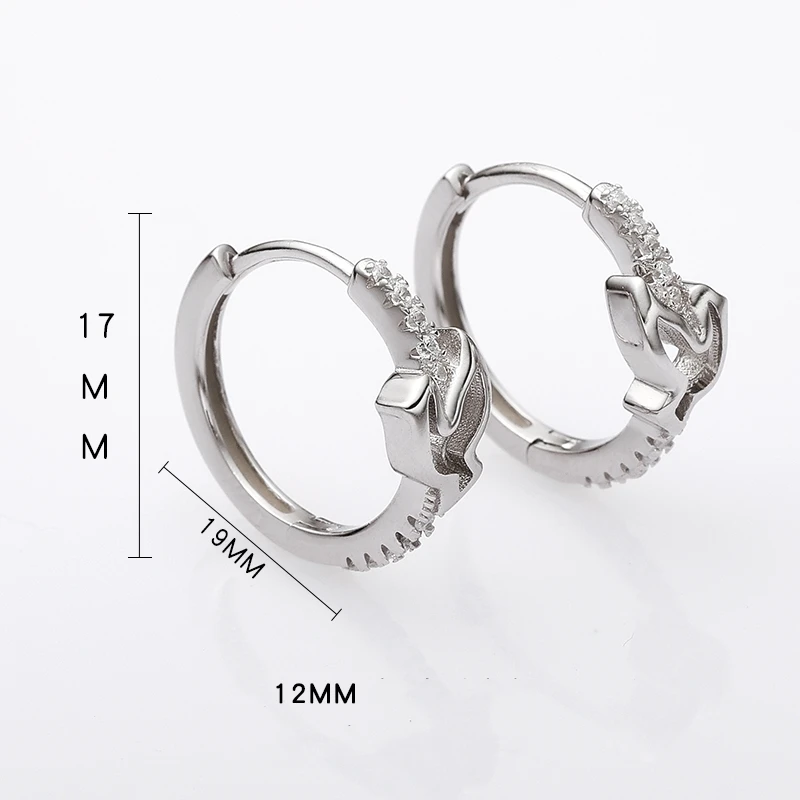 Hoyon 925 Sterling Silver  CZ small Huggie Earrings Cute Bird  18K gold Fashion Korea