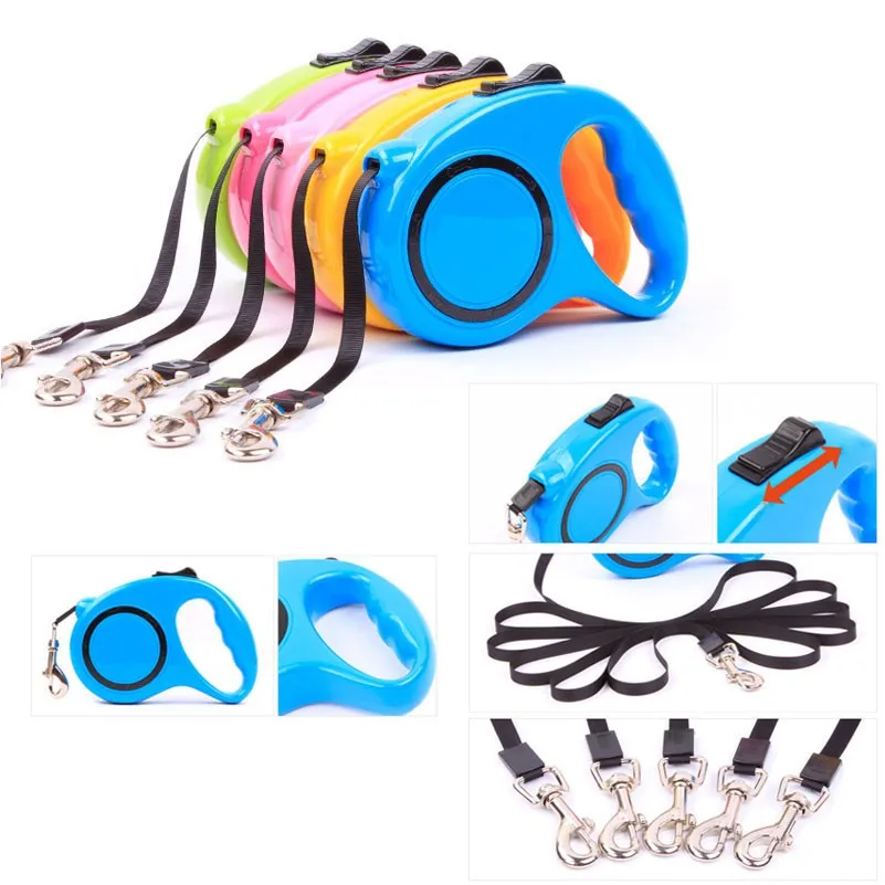 
Hot Sale Dog Outdoor Training Nylon Automatic Retractable Dog Leash 