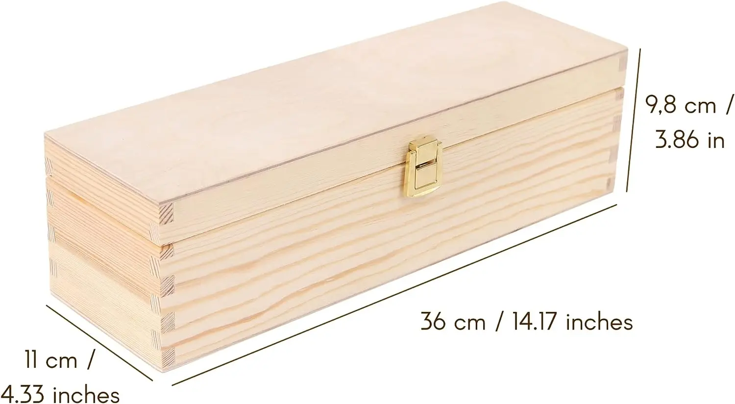 Creative Deco Wine Box Wooden Box Photo or Logo Personalised Wine Box for 1 Bottle with Lid and Closure