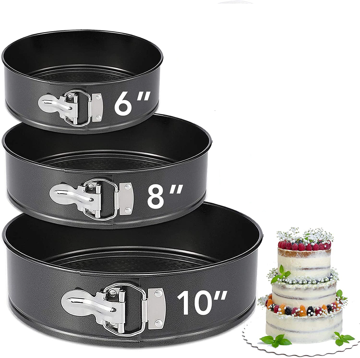 3 антипригарных противня для выпечки сыра, пружинная форма, литой противень для выпечки, противень для выпечки, консервные банки, квадратный набор с сердцем