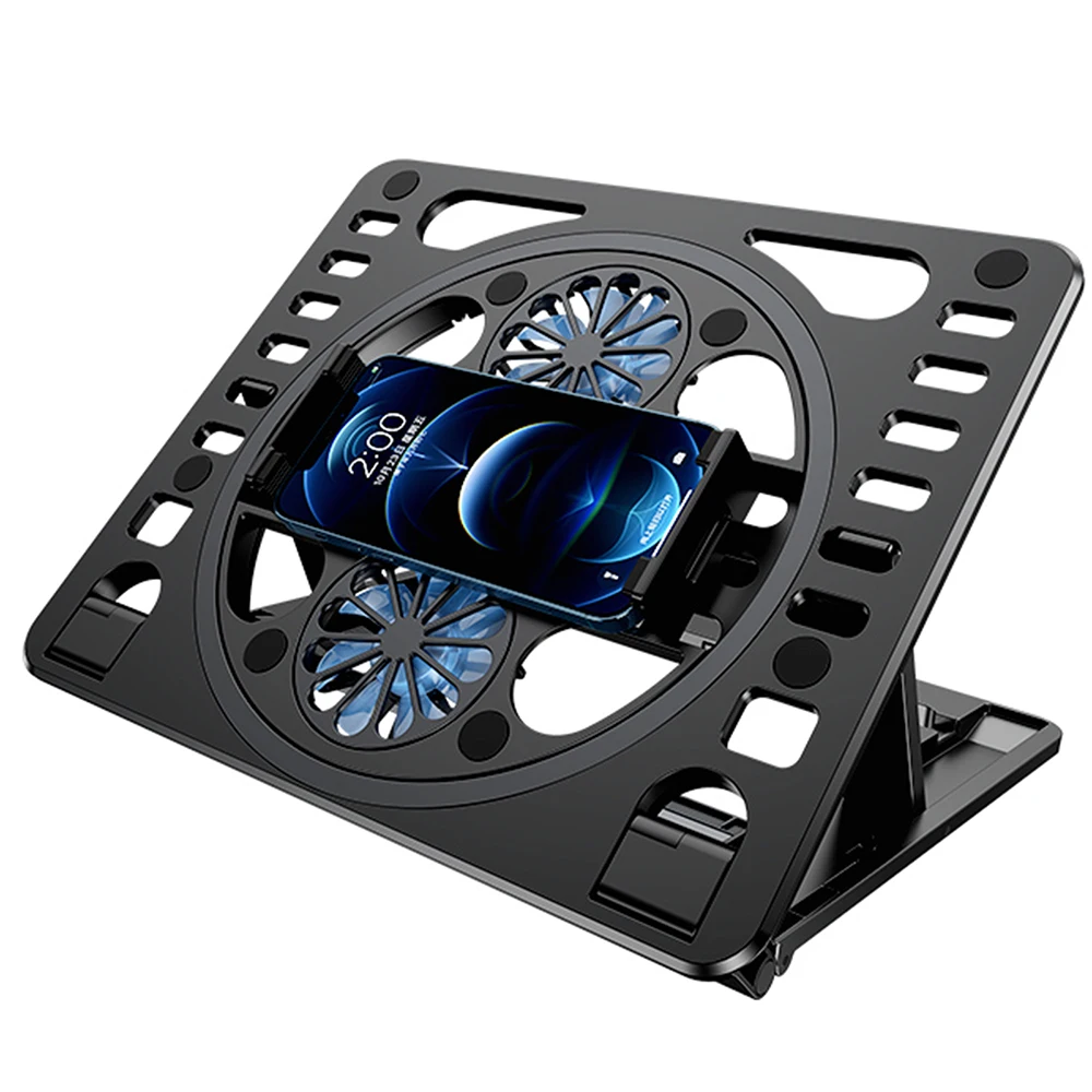 High Quality Aluminium Silicon Foldable Cooler Desk Laptop Stand With Fans