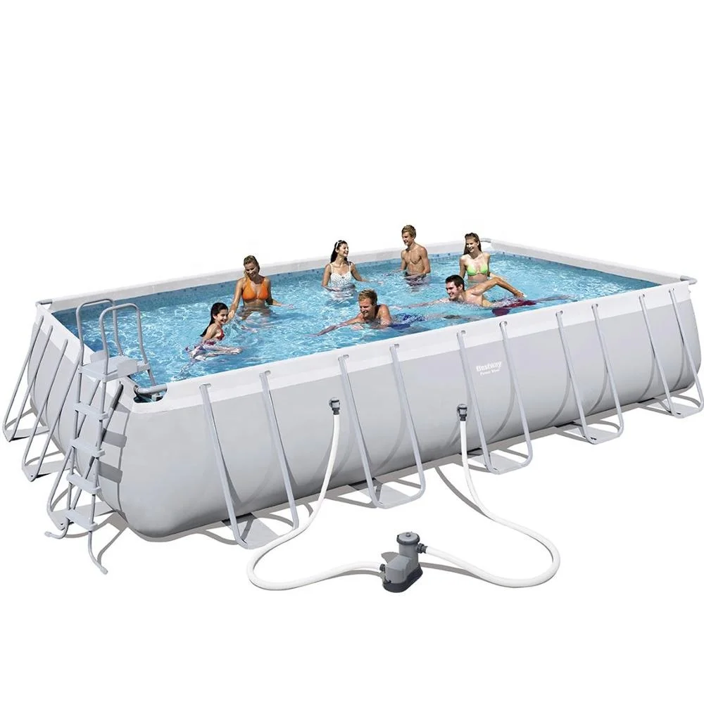 Bestway 56470 22 x 12 x 52 Rectangular Bracket Swimming Pool Home Outdoor Pool