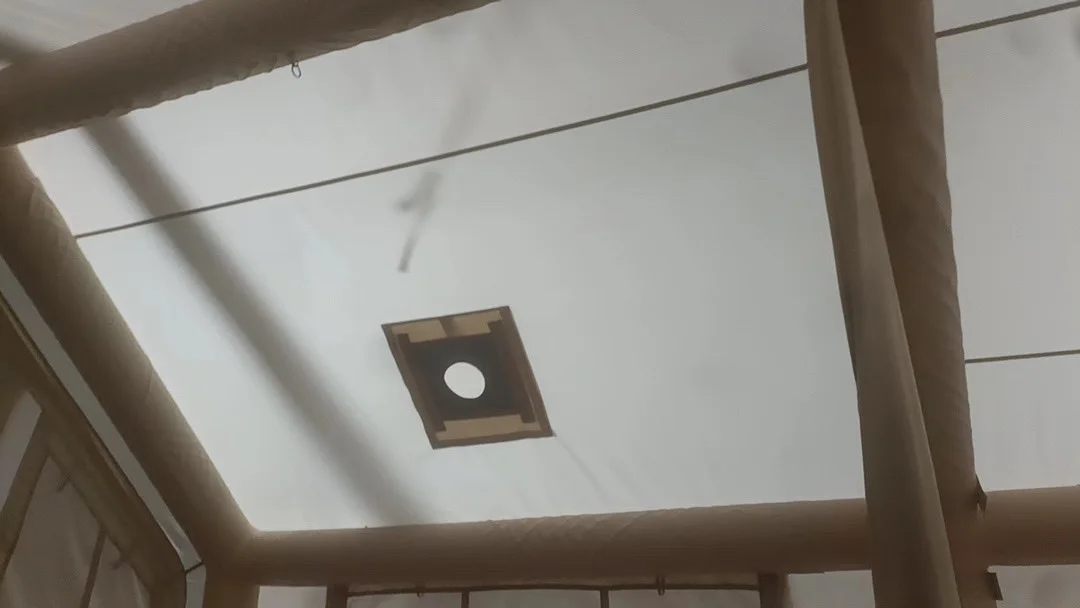 3-8 People 600D Oxford Cloth 4 Season 3*4m 4*4m Canvas Factory Inflatable Cabin Tents Glamping Camping