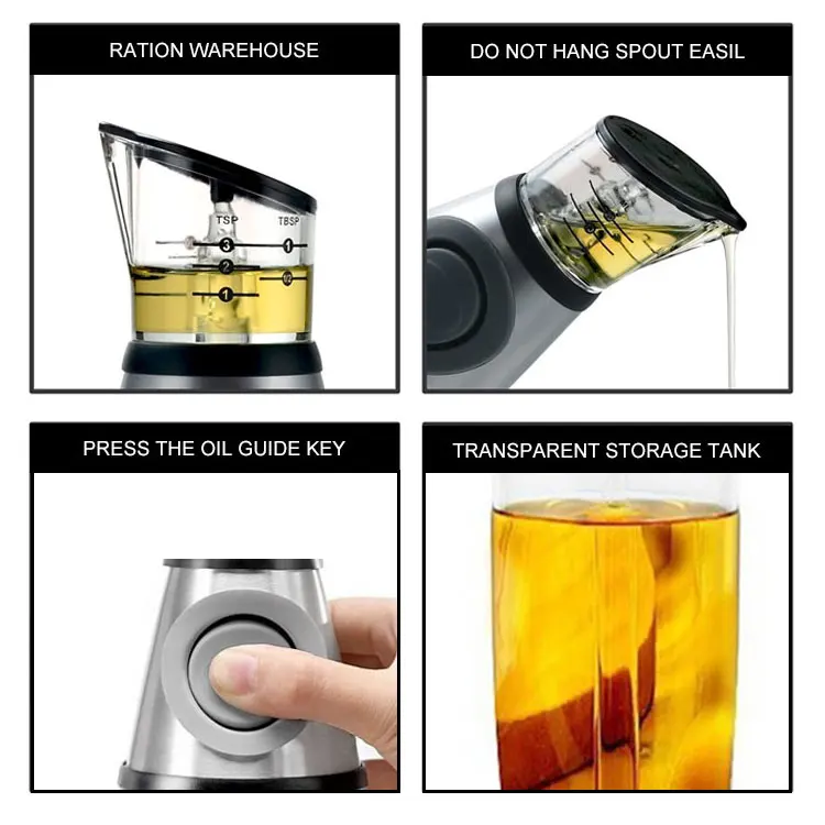 2022 new design Kitchen 304 stainless steel Olive Oil Sprayer Bottle Mister for cooking with Measuring ml Pump