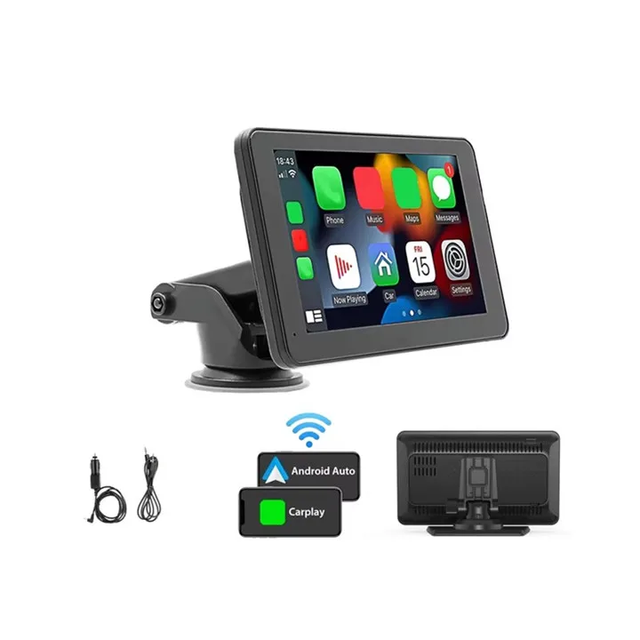 Car Screen With Dash Cam Portable CarPlay Android Auto Monitor Dual DVR 1080P Rear Camera For All Car CarPlay