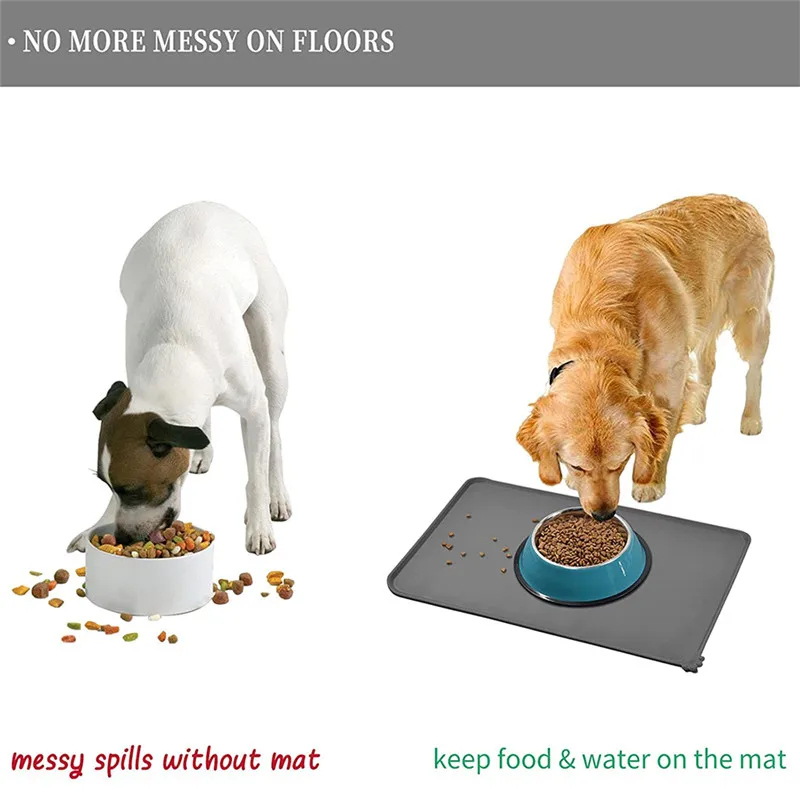 Non Slip Silicone Waterproof Dog Cat Pet Mats Pet Bowl Mat for Food and Water Silicone Pet Feeding Mat