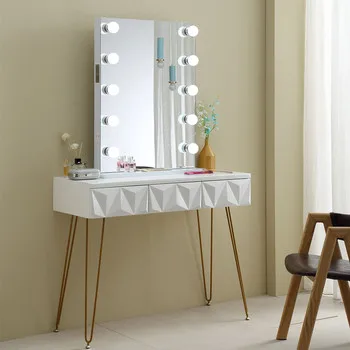 Роскошный Зеркальный туалетный столик Illumir Hollywood с подсветкой, напольные зеркала для туалетного столика