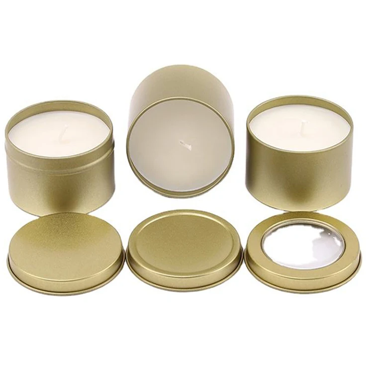Candle Tin Can Wholesale 2oz  4 Oz 6 Oz 8oz  16 Oz Candle Tin Gold Metal Tin Candle Containers