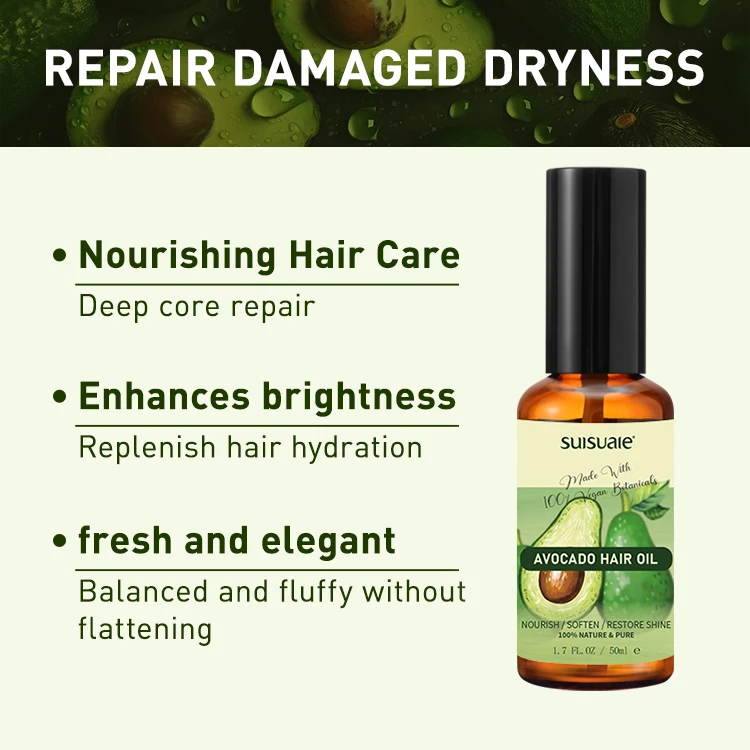 Newly Designed Custom Logo Private Label Oganic Shea Butter Serum Hair Care  Moisturizing Shine Products Essential Avocado Oil