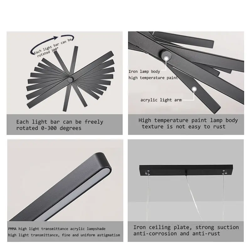 Chandelier Line Lights Luxury Pendant Fixture Modern Chandelier Lighting