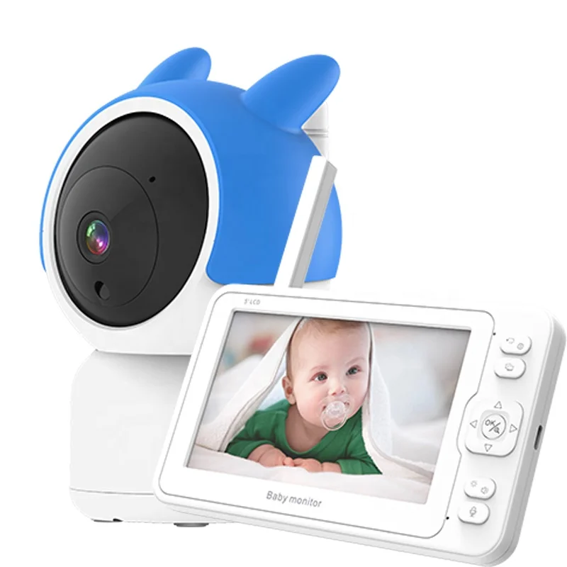 OEM HD 720P 5' LCD HD Color Display Pan Tilt Control Two Way Talk Night Vision Cry Sound Detection Wireless Baby Video Monitor