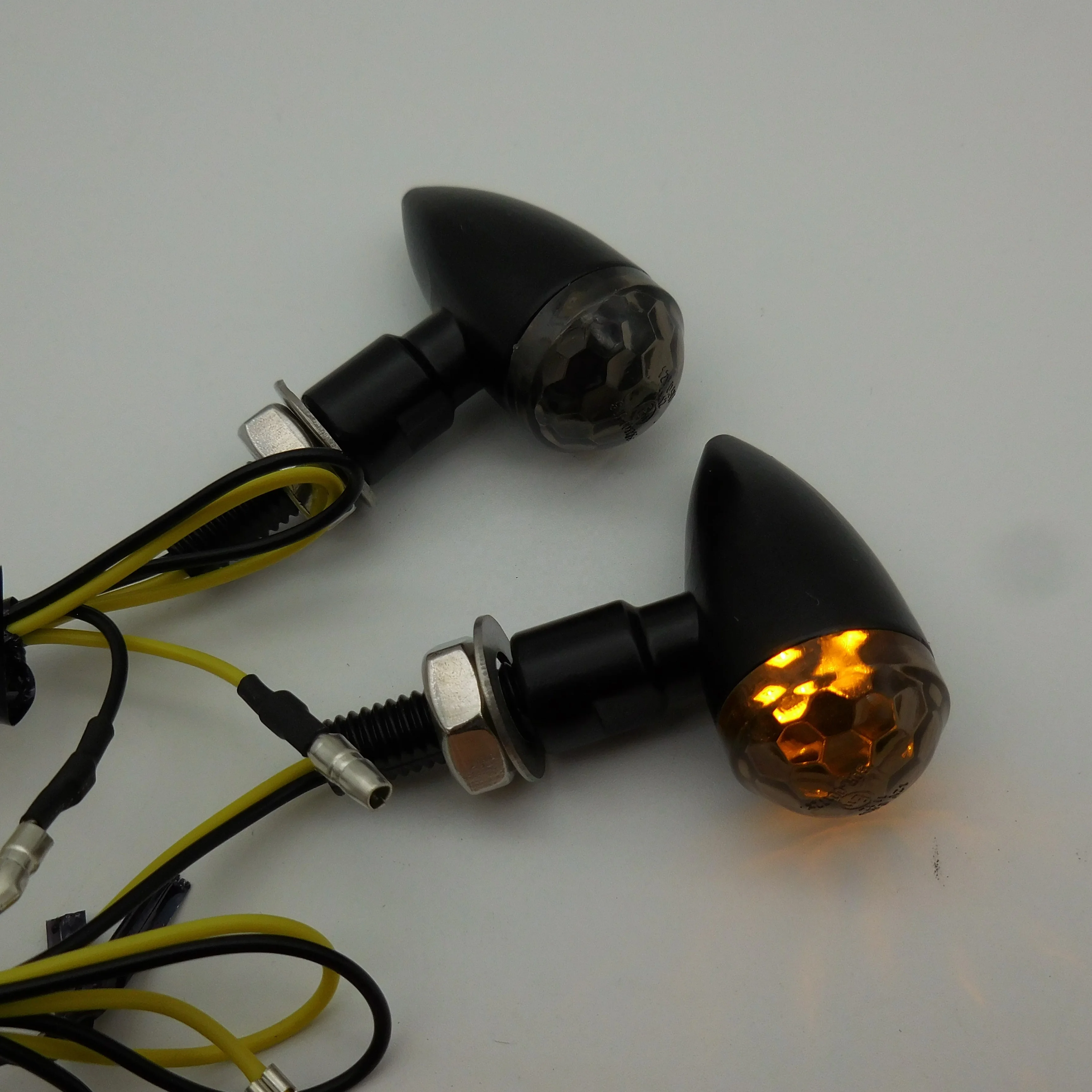 Bullet Motorcycle Turn Signal LED Light Indicator Blinker Amber Smoke Lens Turn Lamp For Scooter Motorbike