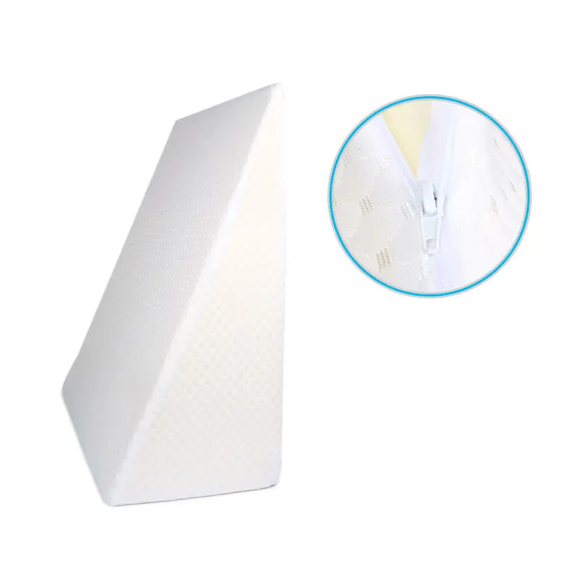 Quilted Memory Foam Wedge Pillow Bed Cushion to Relieve Low Back Pain Triangular Slope Positioning for Comfortable Sleep