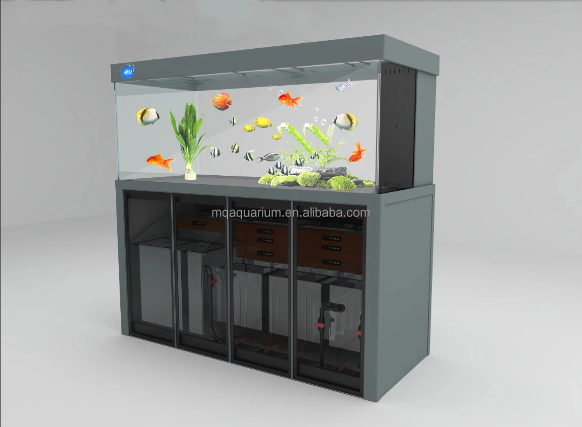 Living Room Large Bottom Filter Dry and Wet Separation Right Overflow Super Platinum Arowana tank Glass Aquarium Fish tank