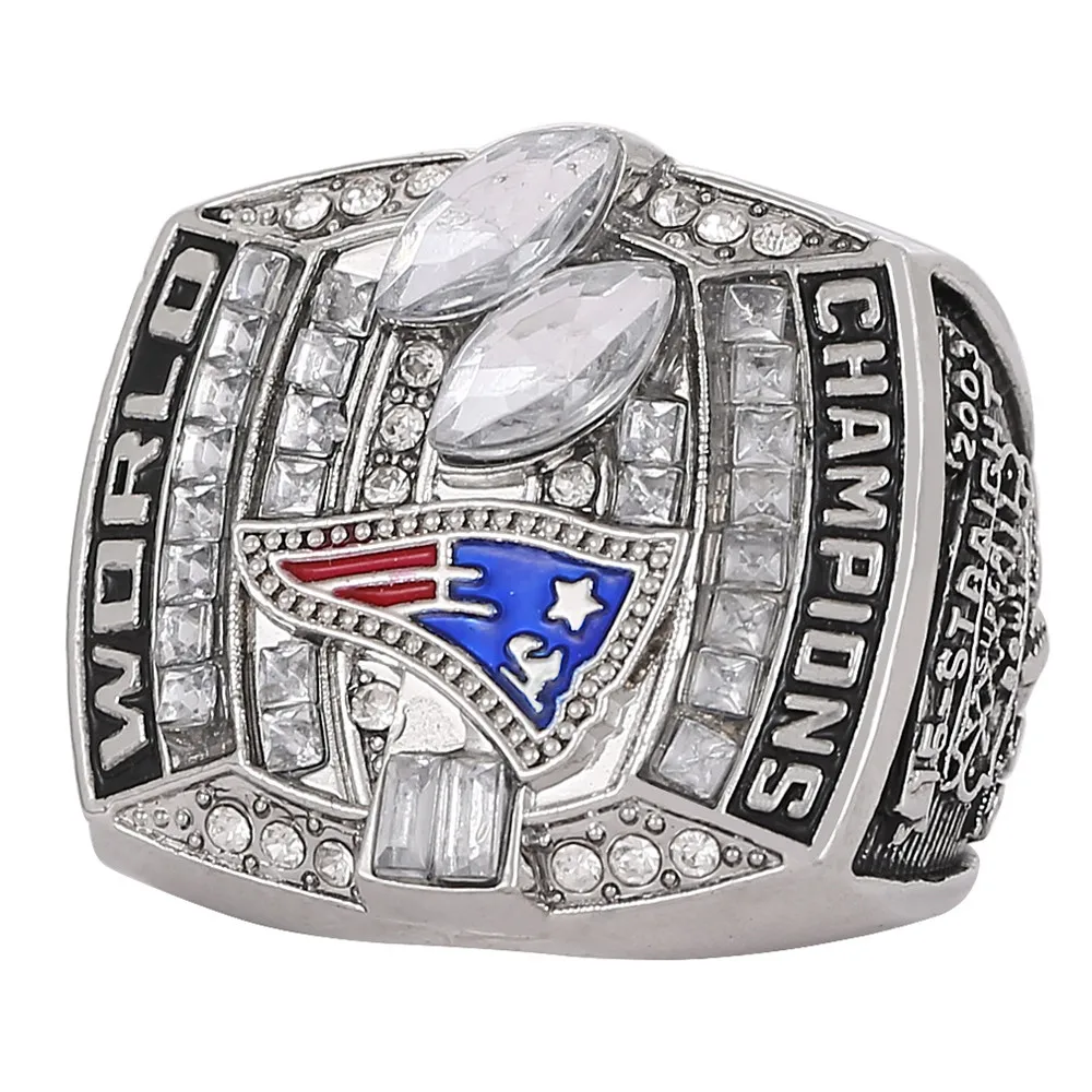 Индивидуальное кольцо NFL 2003 New England Patriots Championship мужское из сплава с бриллиантами оптовая продажа деревянный ящик на заказ