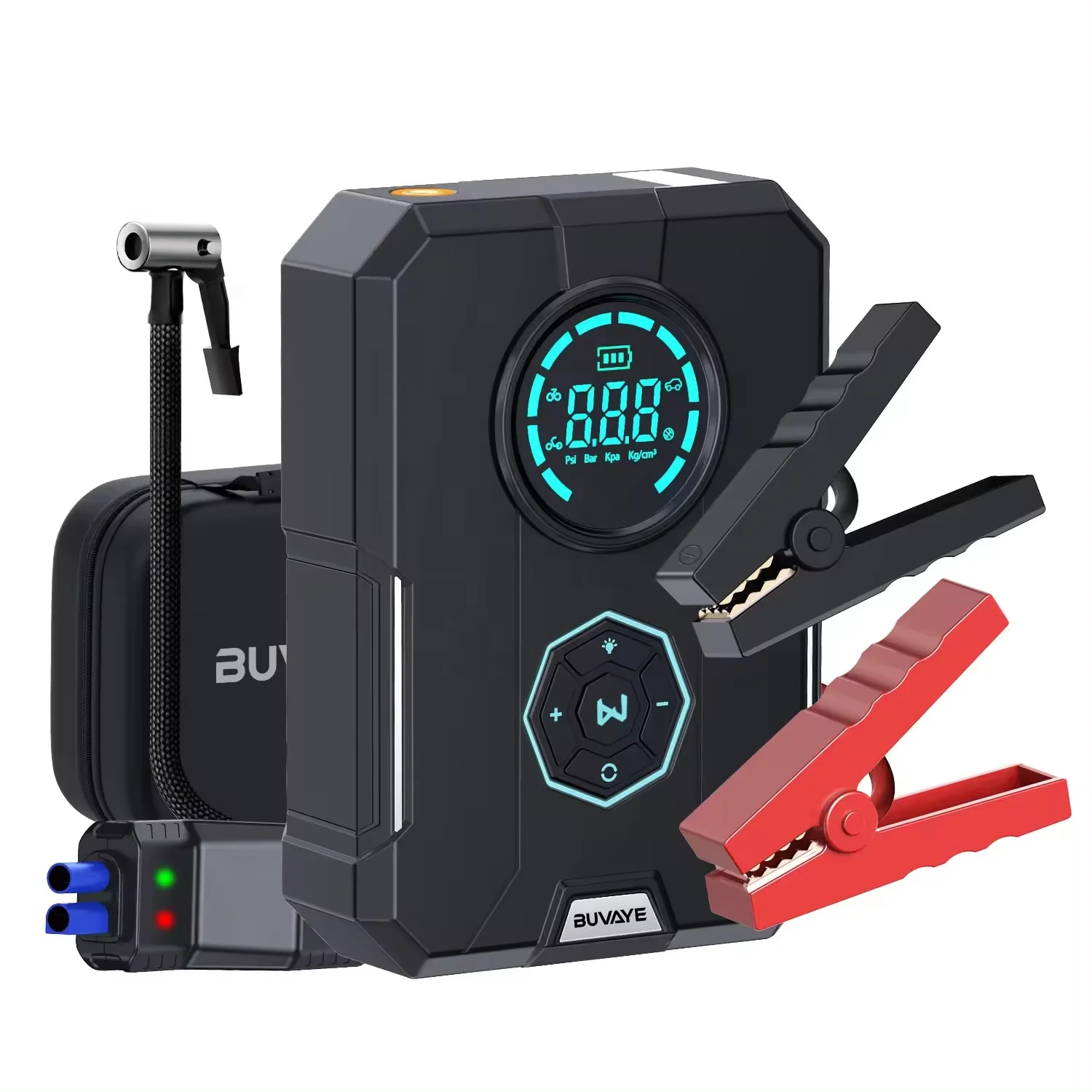 Wholesale Low Price 2024 New Products 4 In 1 Car Jump Starter Supplier Air Pump Power Bank Auto Starting Tyre Inflator