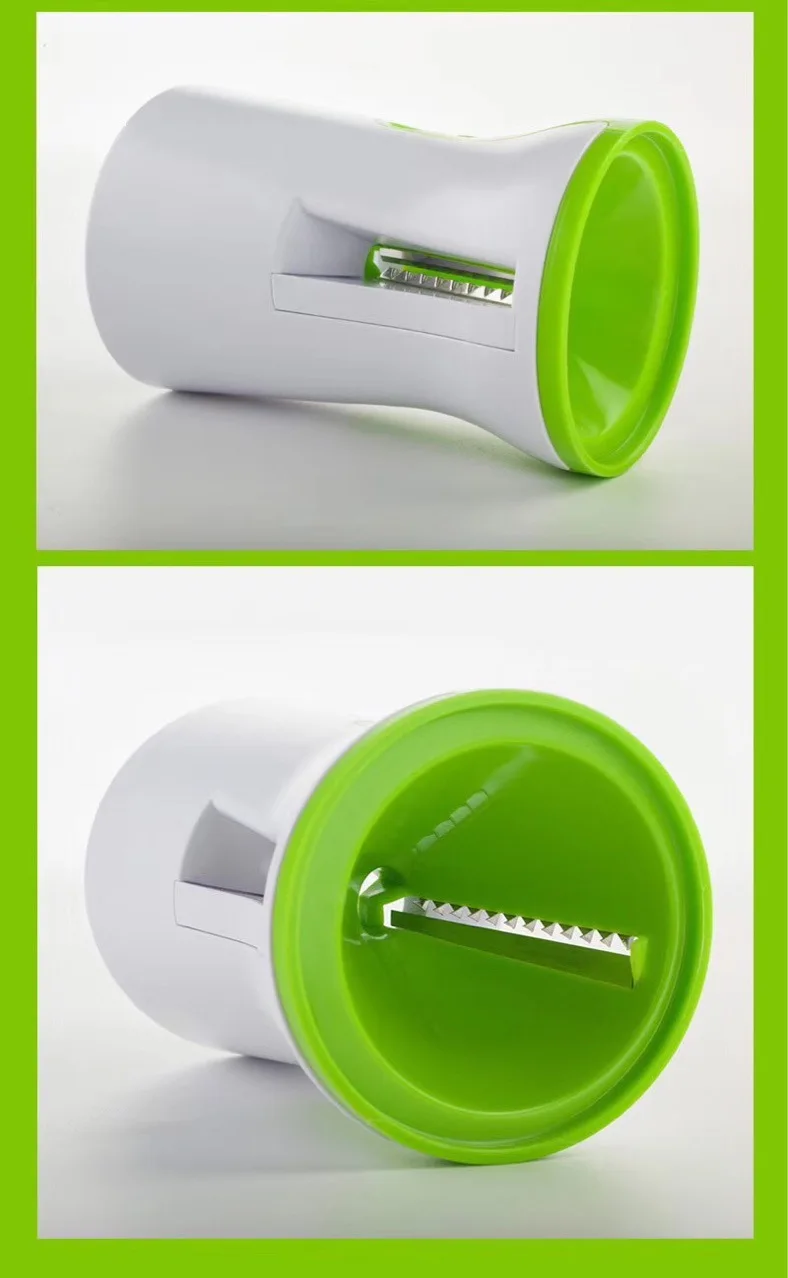 ANJUKE 3-in-1 Metal Steel Kitchen Gadget Household Spiral Slicer Peeler Cucumber Carrot Vegetables Fruit Chopper Foods