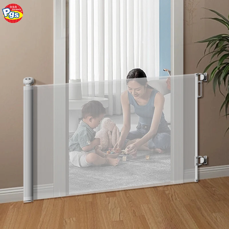 Prodigy SG025 Nieuw multifunctioneel ontwerp Innovatief intrekbaar gaas babyhekje voor gebruik als huisdier en in de keuken