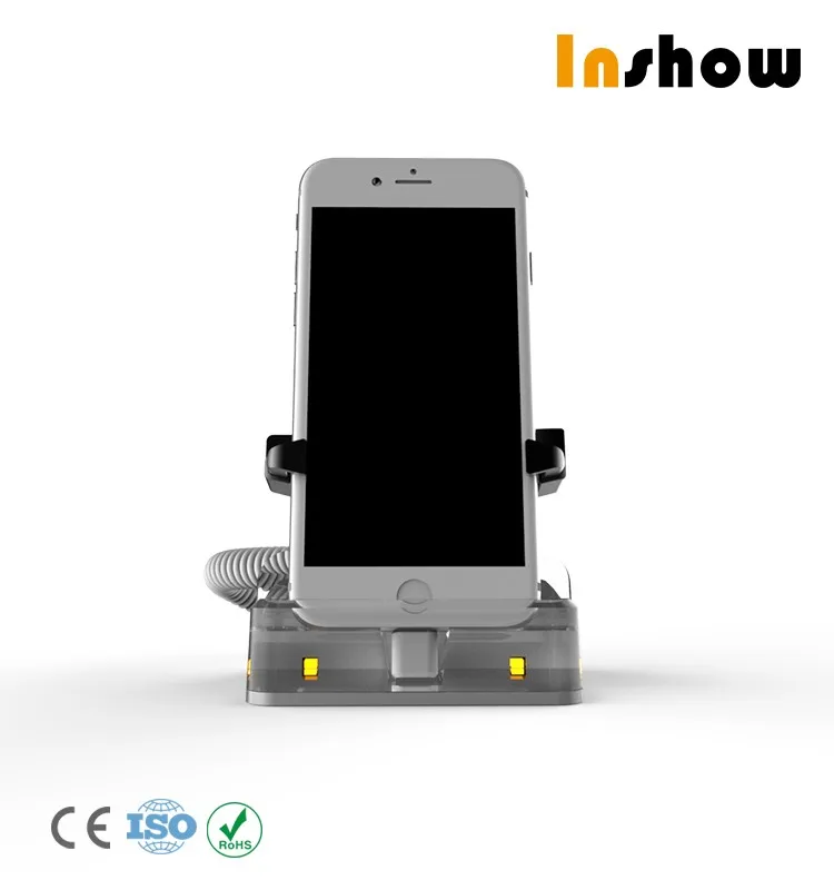 INSHOW A114 phone lock retail Countertop retail security cable lock alarm for cell phone