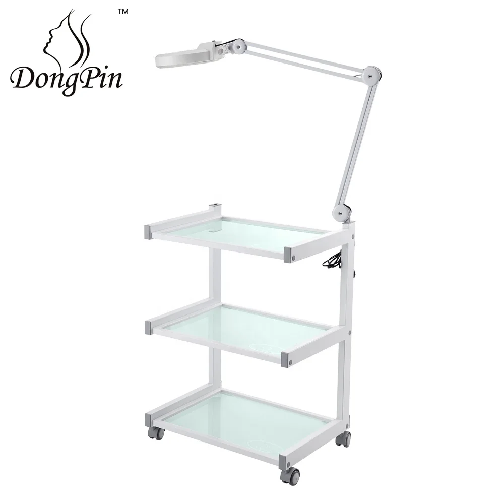 beauty salon equipment glass shelf facial salon trolley wholesale USA free shipping