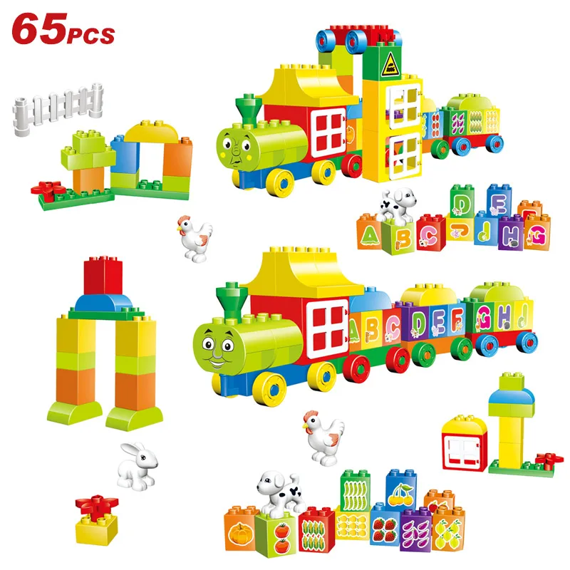 65PCS Kids Classic Big Building Blocks Compatible with All Major Brands STEM Toy Building Block Toy Cars Set Bricks for Children