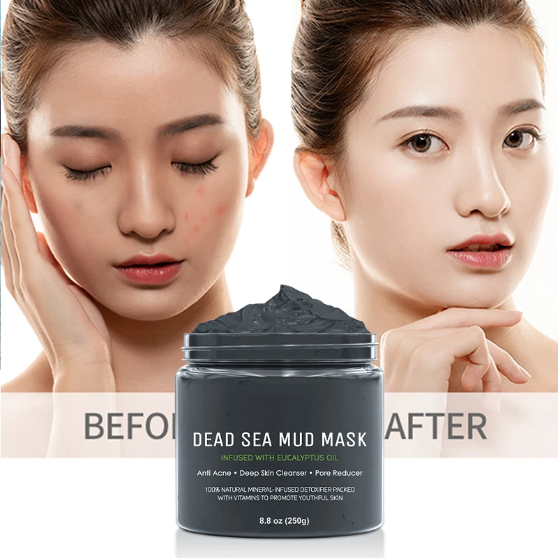 Private Label Moisturizing Whitening Face Body Beauty Clay Mask Deep Cleansing Pore Anti Acne Dead Sea Mud Mask