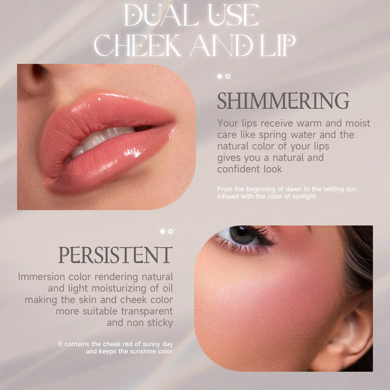 Temperature Color Changing Cream Blush Stick Easy To Apply High Pigment Multi-Use Shine Finish For Cheek & Lip Makeup Blusher
