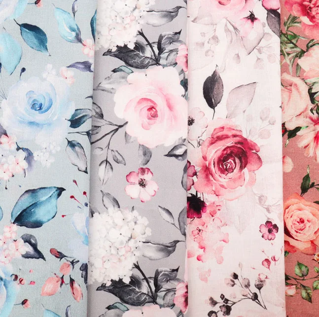 Китайская индивидуальная цифровая печать, экологически чистый текстиль, 100% органический хлопок, саржевая ткань для одежды