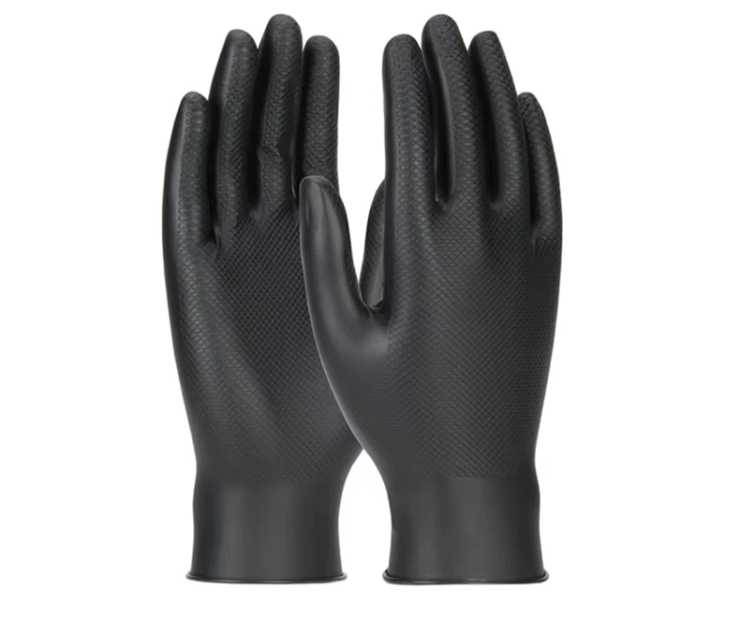 Hot Diamond Texture Industry Food Service Car Repair Mechanic Cleaning Disposabl-Glove Pure Nitrile Glove